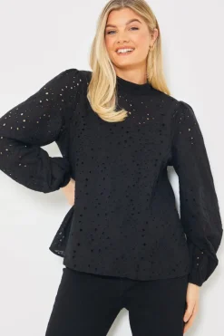 Broderie High Neck Blouse|In the Style Best