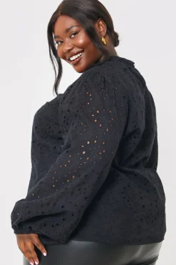Broderie High Neck Blouse|In the Style Best