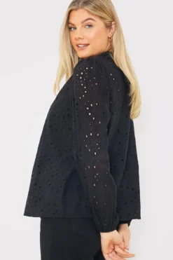 Broderie High Neck Blouse|In the Style Best