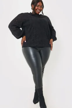 Broderie High Neck Blouse|In the Style Best