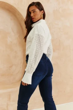 Broderie Shirt Bodysuit|In The Style Online