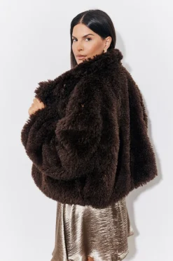 Faux Fur Collared Coat|In the Style Hot