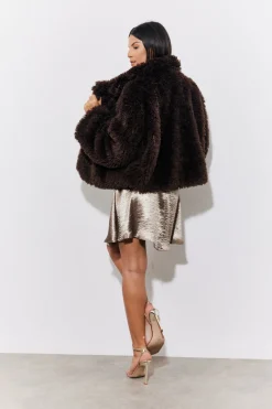 Faux Fur Collared Coat|In the Style Hot