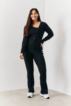 Brushed Rib Fit & Flare Co-Ord Trouser|In the Style Hot