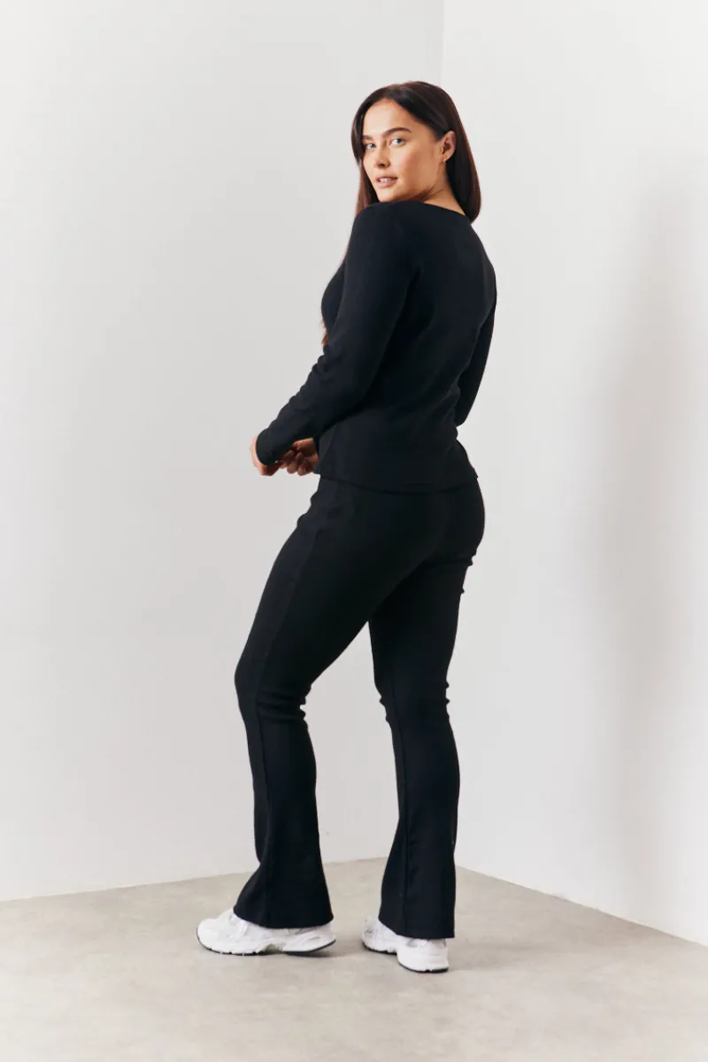 Brushed Rib Fit & Flare Co-Ord Trouser|In the Style Hot