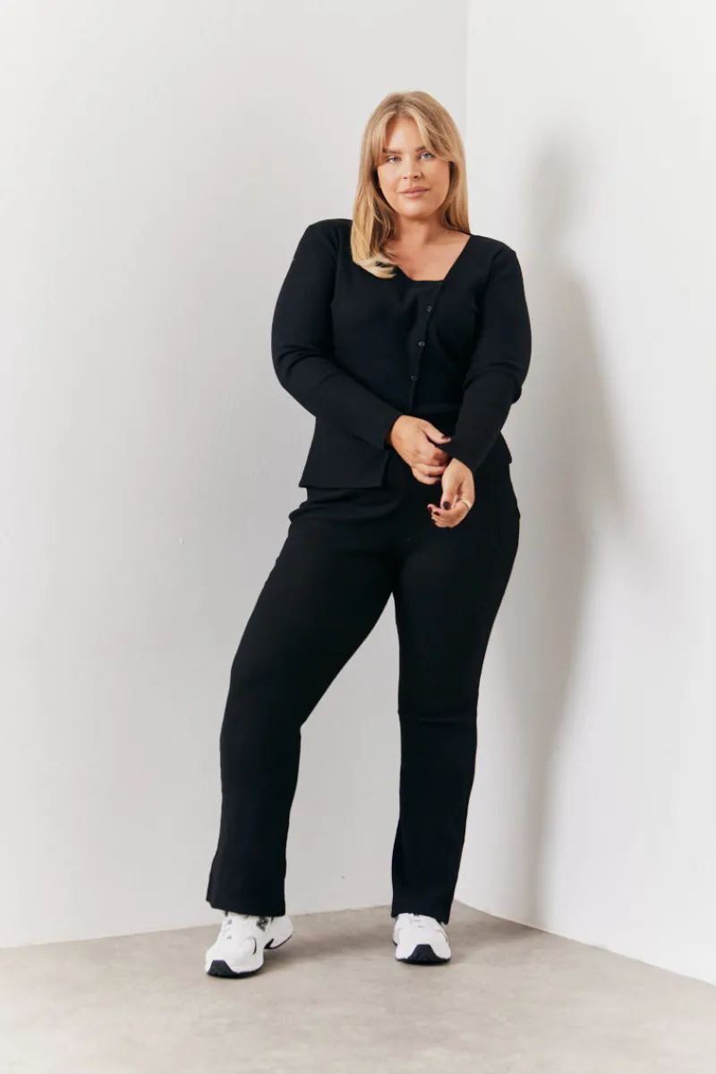 Brushed Rib Fit & Flare Co-Ord Trouser|In the Style Hot