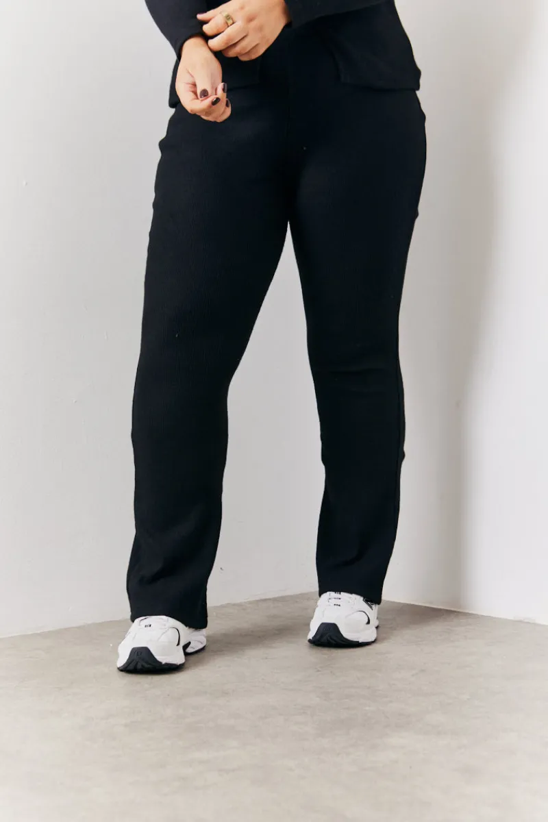 Brushed Rib Fit & Flare Co-Ord Trouser|In the Style Hot