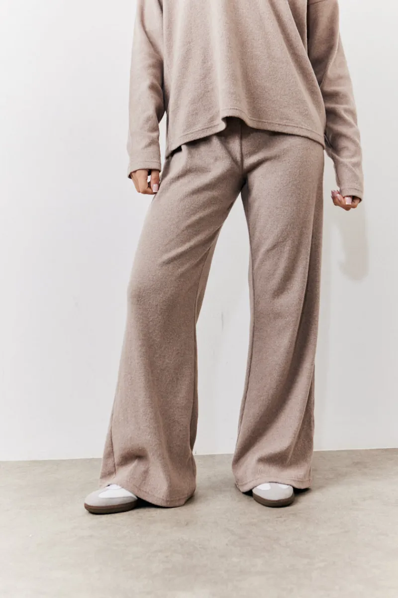 Brushed Rib Flare Leg Co Ord Trouser|In The Style Sale