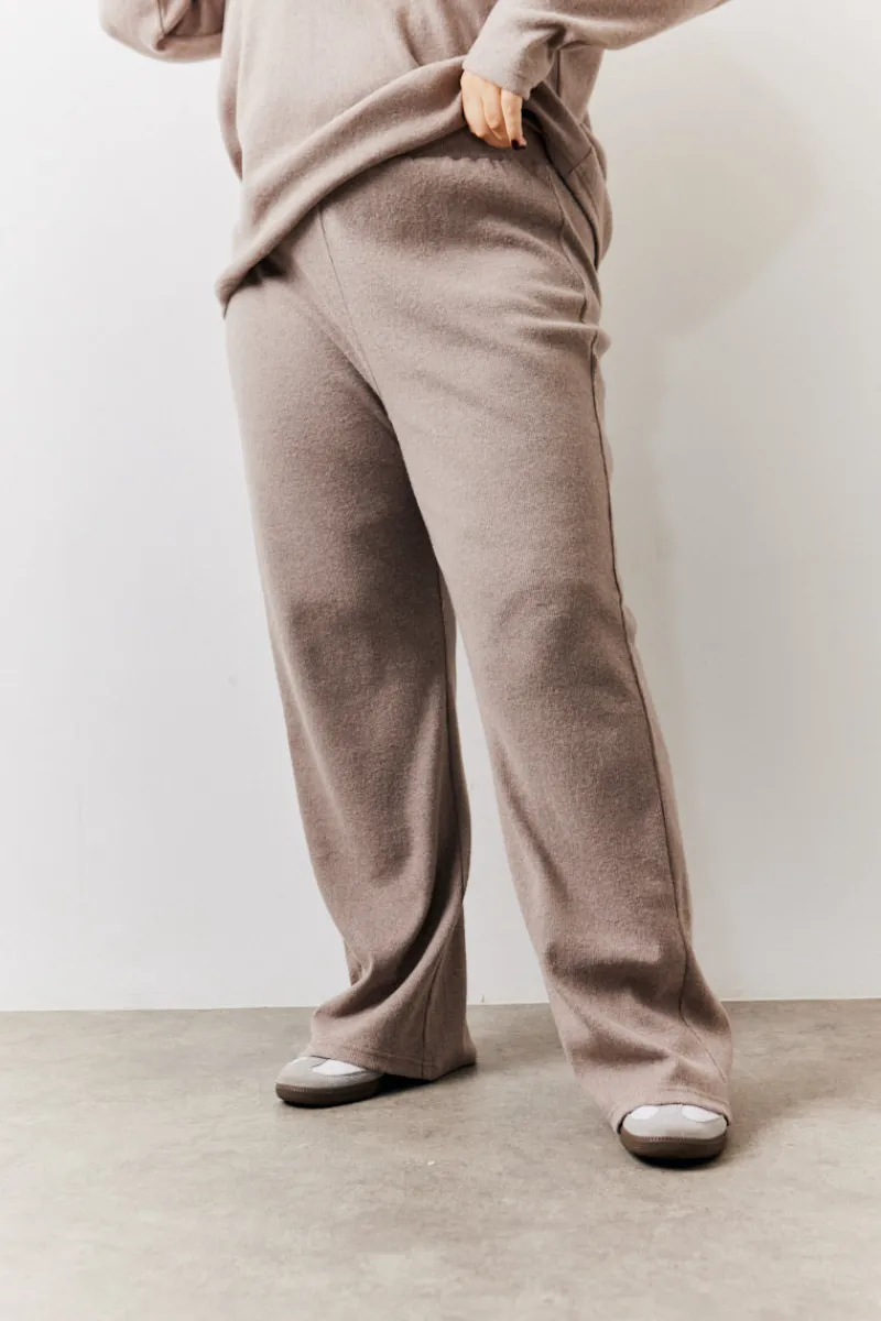 Brushed Rib Flare Leg Co Ord Trouser|In The Style Sale