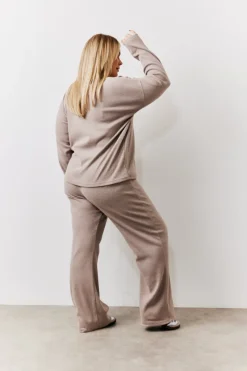 Brushed Rib Flare Leg Co Ord Trouser|In The Style Sale