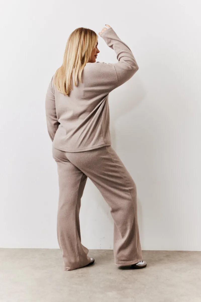 Brushed Rib Flare Leg Co Ord Trouser|In The Style Sale