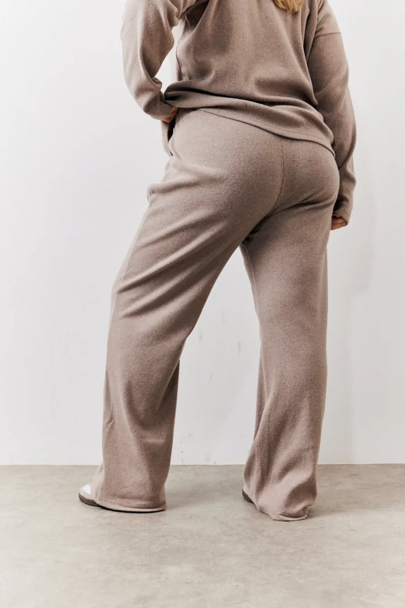 Brushed Rib Flare Leg Co Ord Trouser|In The Style Sale