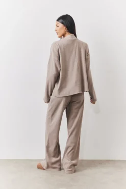 Brushed Rib High Neck Co Ord Top|In The Style