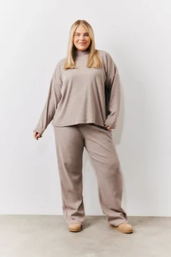 Brushed Rib High Neck Co Ord Top|In The Style