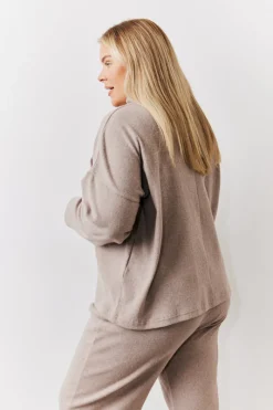 Brushed Rib High Neck Co Ord Top|In The Style