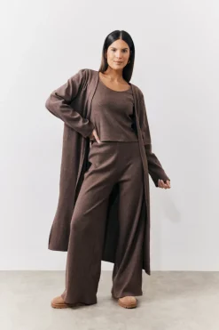Brushed Rib Maxi Co Ord Cardigan|In The Style