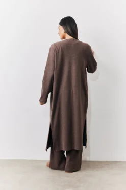 Brushed Rib Maxi Co Ord Cardigan|In The Style