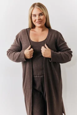 Brushed Rib Maxi Co Ord Cardigan|In The Style