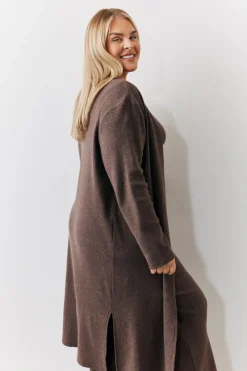 Brushed Rib Maxi Co Ord Cardigan|In The Style