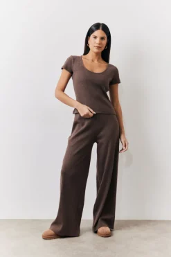 Brushed Rib Scoop Neck Co Ord Top|In The Style Clearance