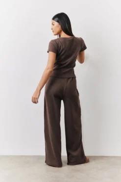 Brushed Rib Scoop Neck Co Ord Top|In The Style Clearance