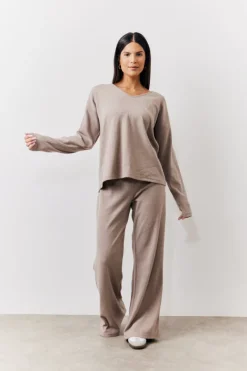 Brushed Rib v Neck Co Ord Top|In The Style