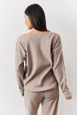 Brushed Rib v Neck Co Ord Top|In The Style