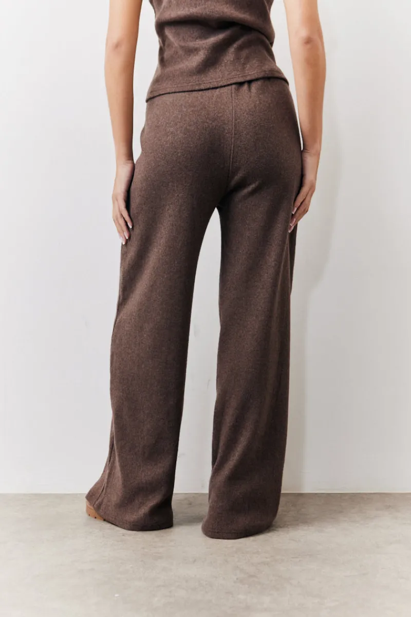 Brushed Rib Wide Leg Co Ord Trousers|In The Style Online
