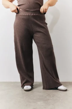 Brushed Rib Wide Leg Co Ord Trousers|In The Style Online