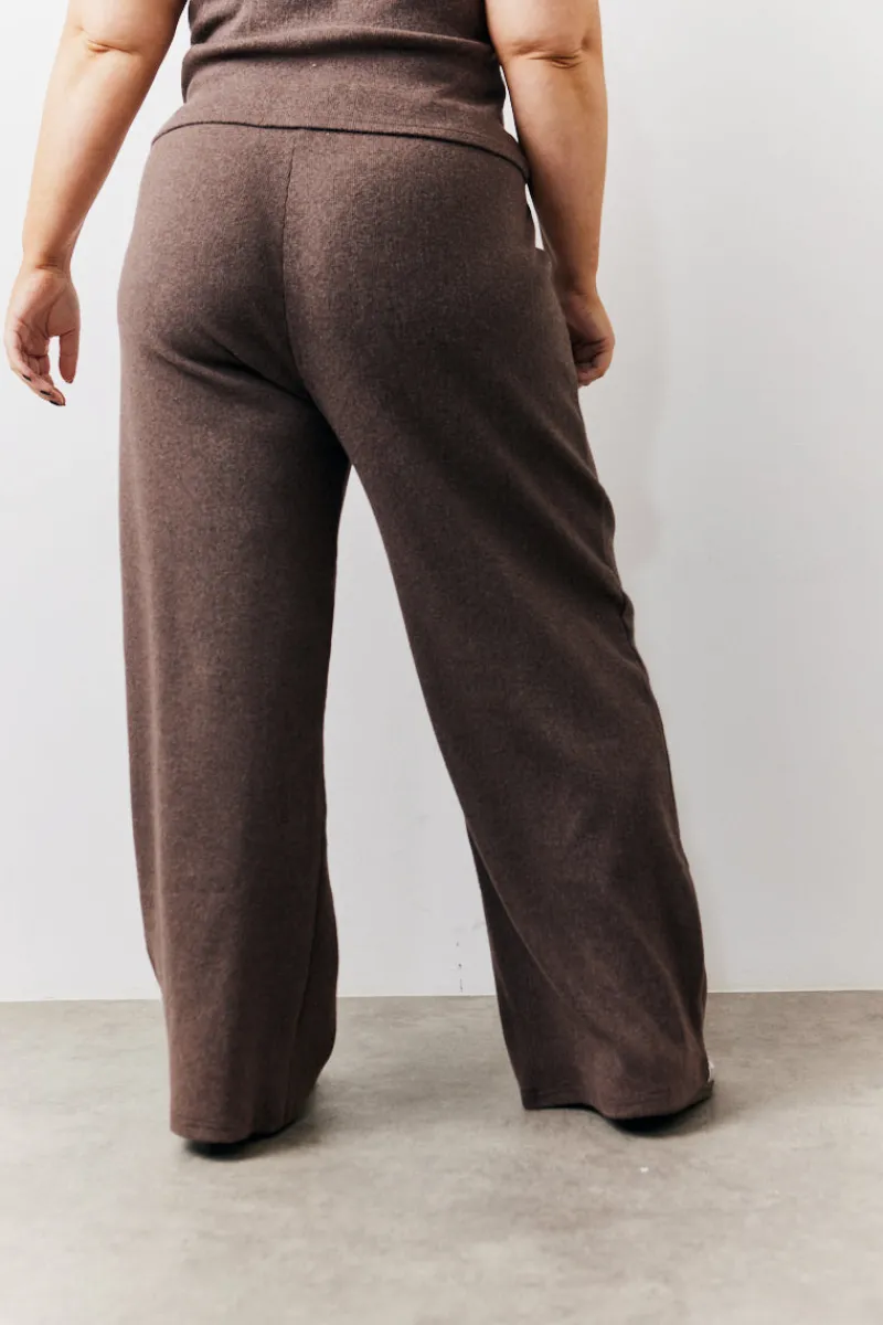 Brushed Rib Wide Leg Co Ord Trousers|In The Style Online