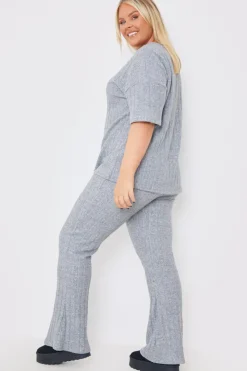 Brushed Rib Wide Leg Trousers|In the Style Online