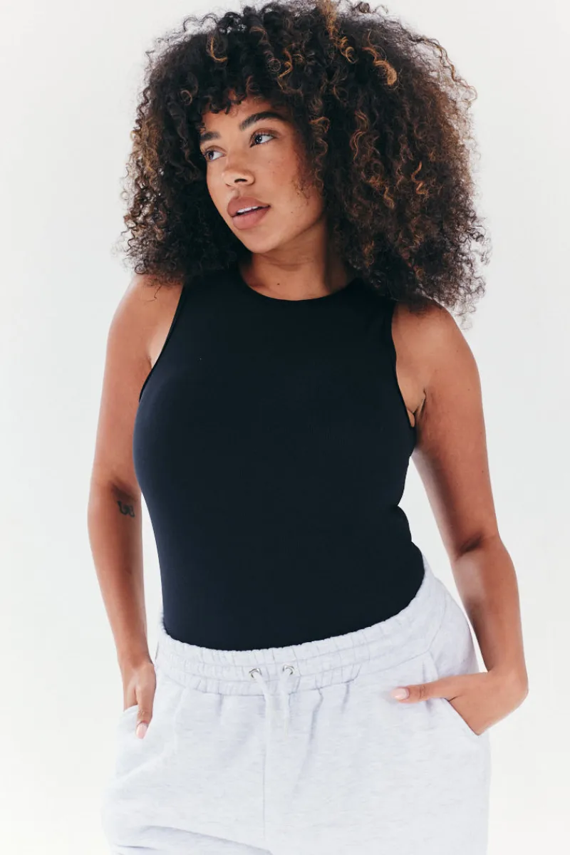 Built In Bra Sculpt & Control Racer Neck Bodysuit|Fits Best