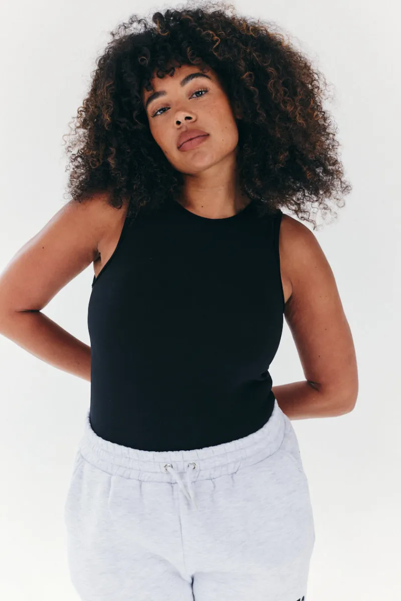 Built In Bra Sculpt & Control Racer Neck Bodysuit|Fits Best