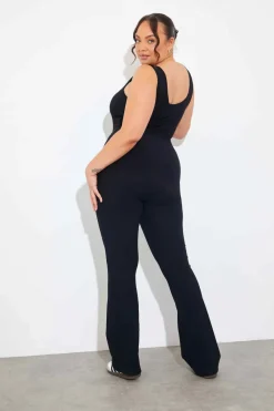 Built-In Bra Flare Leg Sculpt and Control Unitard|In the Style