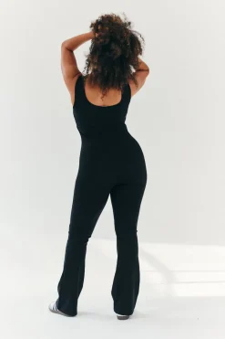 Built-In Bra Flare Leg Sculpt and Control Unitard|In the Style