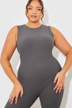 Built-In Bra Racer Neck Sleeveless Sculpt and Control Unitard|Fits Online