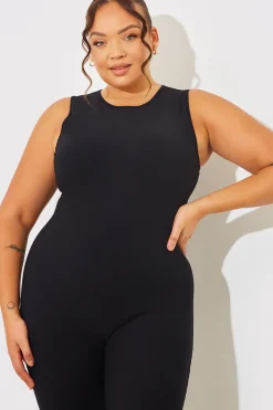 Built-In Bra Racer Neck Sleeveless Sculpt and Control Unitard|Fits Online