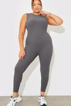 Built-In Bra Racer Neck Sleeveless Sculpt and Control Unitard|Fits Online