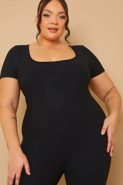 Built-In Bra Short Sleeve Sculpt and Control Unitard|Fits Online