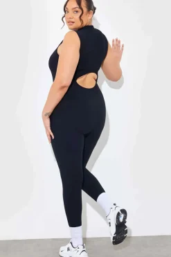 Built-In Bra Zip Front Sculpt and Control Unitard|In the Style Clearance
