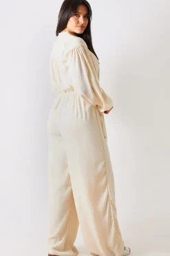 Button Up Wide Leg Jumpsuit|In the Style New