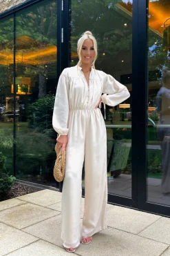 Button Up Wide Leg Jumpsuit|In the Style New