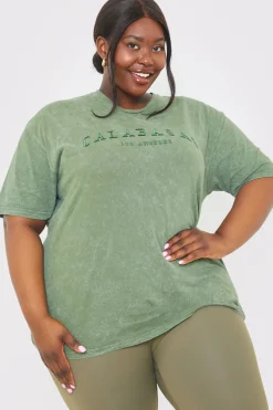 Calabasas' Acid Wash Slogan T-Shirt|In the Style Online