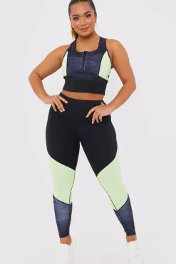 Camo Contrast Zip Crop Top|In the Style Discount