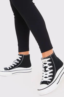 Canvas High Top Trainers|In The Style Outlet