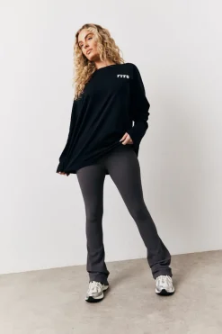 High Waisted Sculpt and Control Kick Flare Ribbed Trouser|Fits Sale