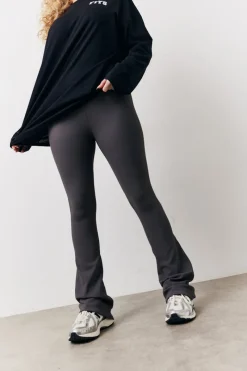 High Waisted Sculpt and Control Kick Flare Ribbed Trouser|Fits Sale