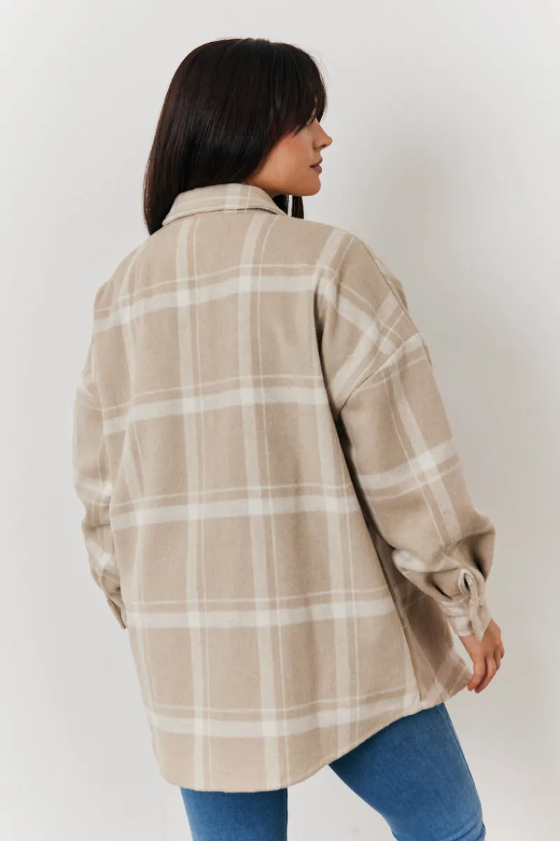 Check Button Through Shacket|In the Style