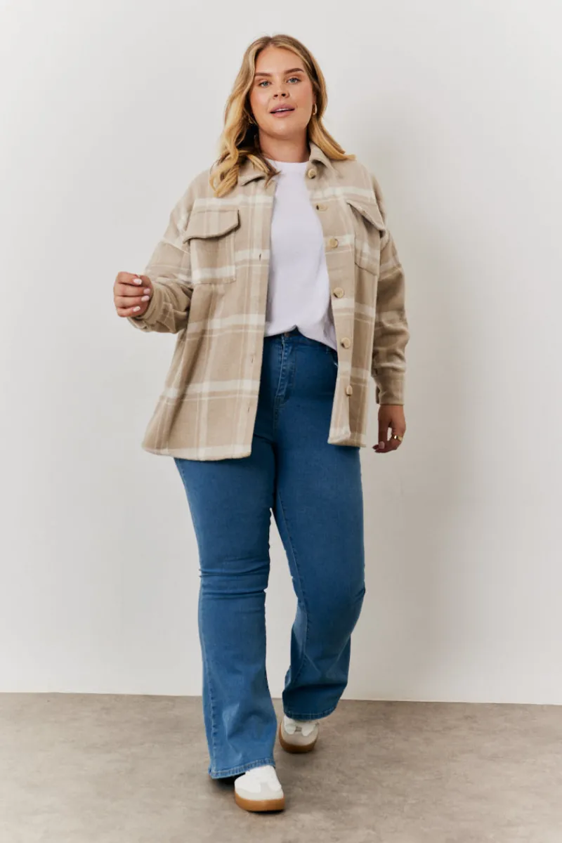 Check Button Through Shacket|In the Style