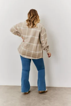 Check Button Through Shacket|In the Style